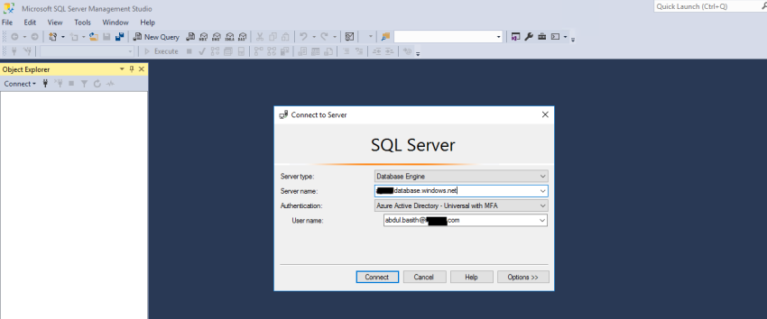 Connecting to Azure SQL Database with Active Directory – Universal with MFA